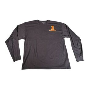 University of Illinois Fighting Illini Long Sleeve Shirt XXL Hanes College NCAA